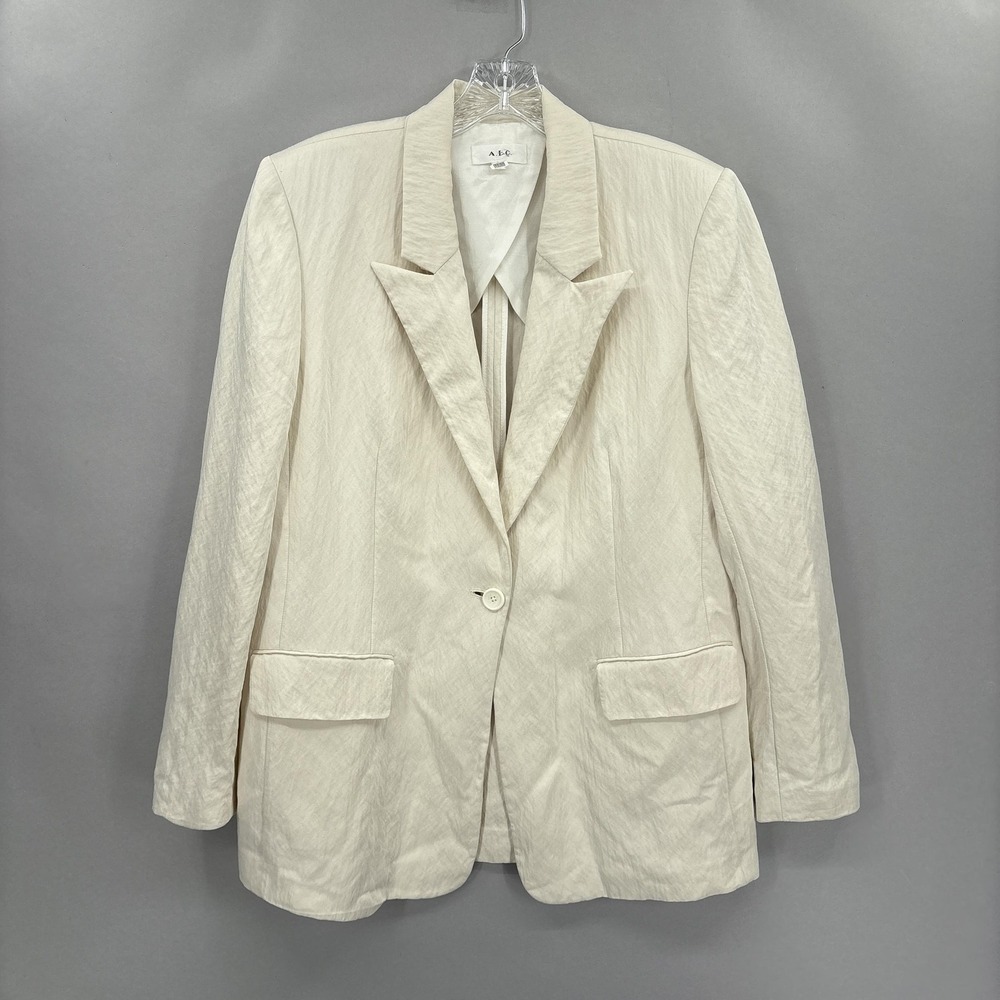 A.L.C. Blazer Womens 10 White Italian Fabric Viscose Linen Look Jacket Dressy